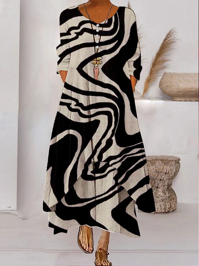 Valenzora | Maxi dress with long sleeves and button closure