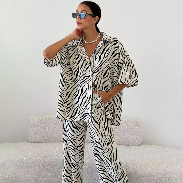 Valenzora zebra-striped suit