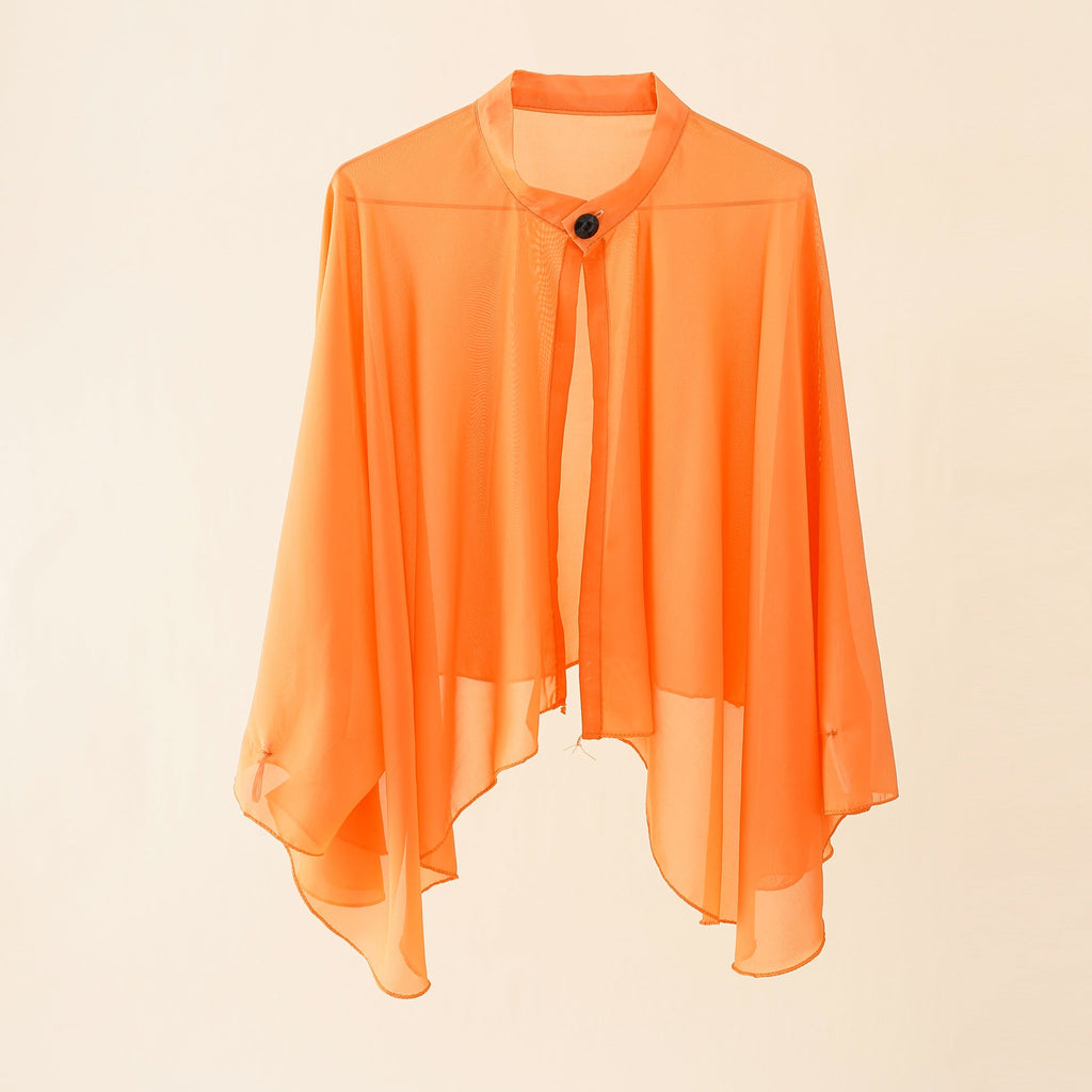Luftiger Damen-Chiffon-Kimono mit weiten Schlagärmeln, Größe S