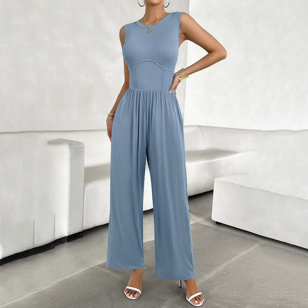 Eleganter Damen-Jumpsuit mit weitem Schnitt und figurschmeichelndem Design, Größe S