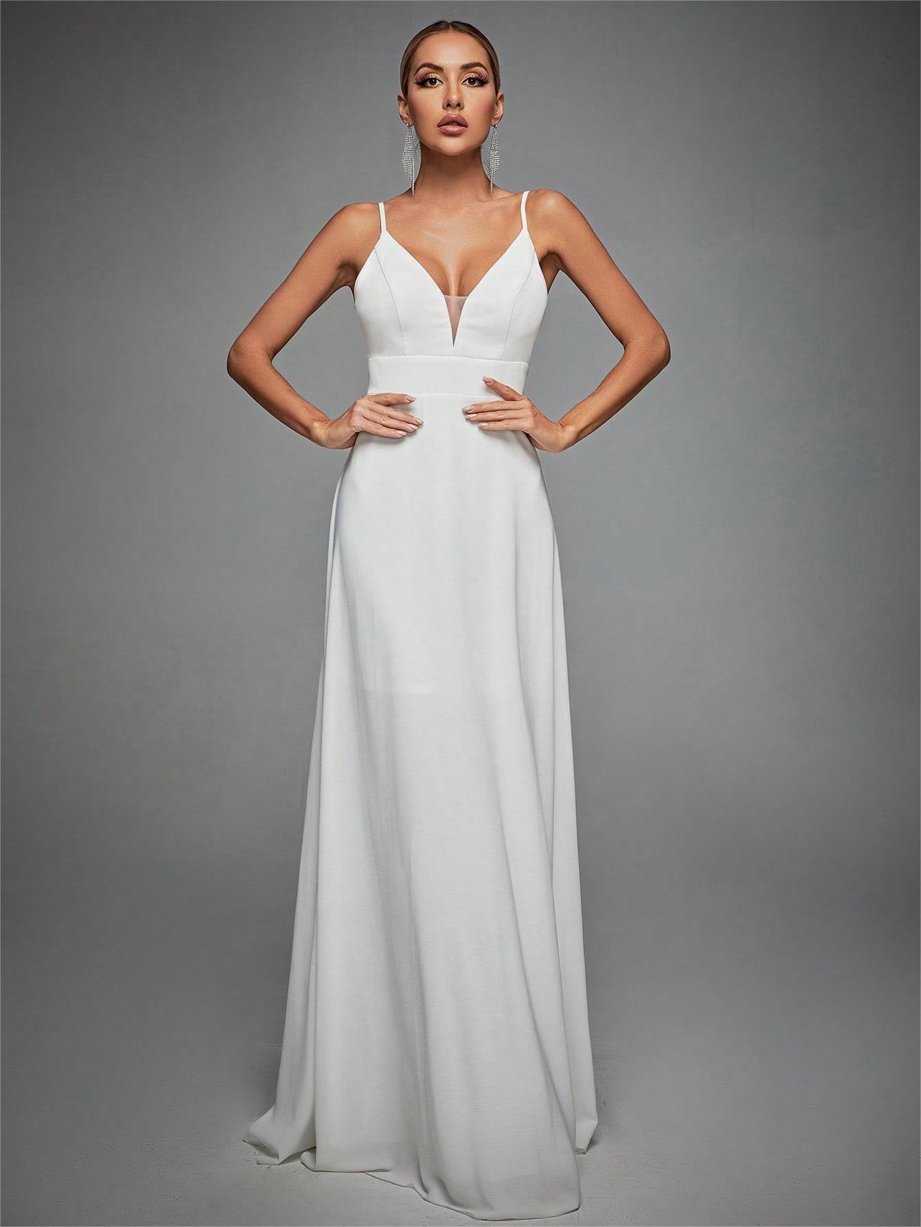 Valenzora | V-neck strapless evening dress lace backless large swing dance dress party dress bridesmaid dress