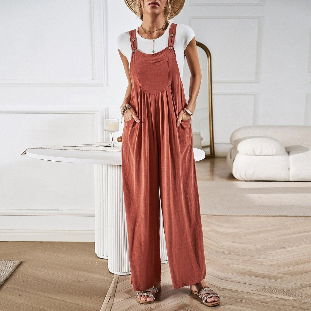 Valenzora | Loose-fitting leg-length jumpsuit