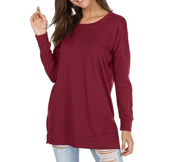 Valenzora | Plain round neck casual top