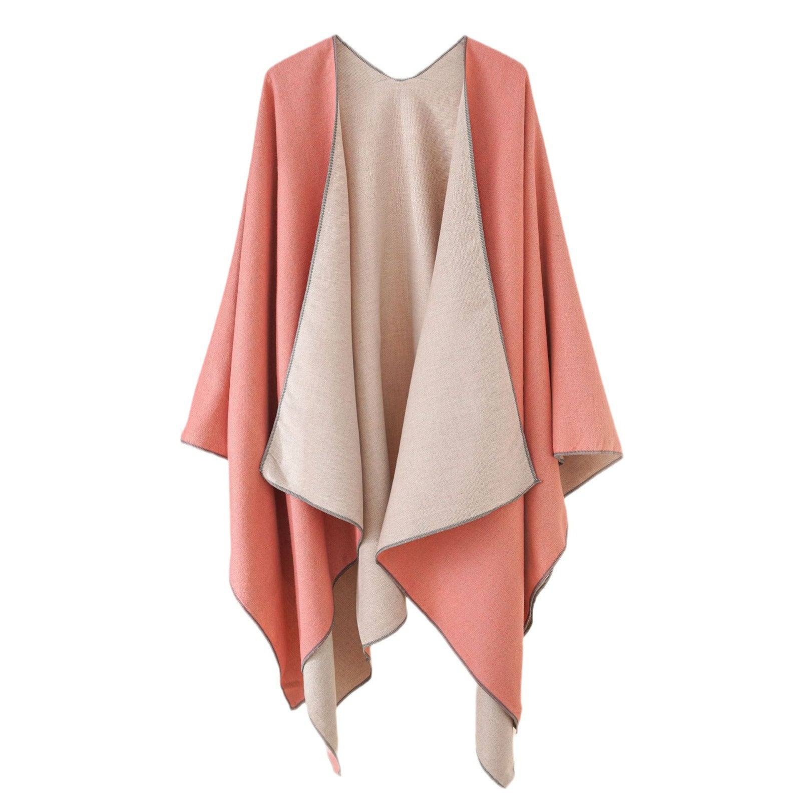 Women's comfortable poncho made of a soft wool blend with an elegant cut, size [size missing]