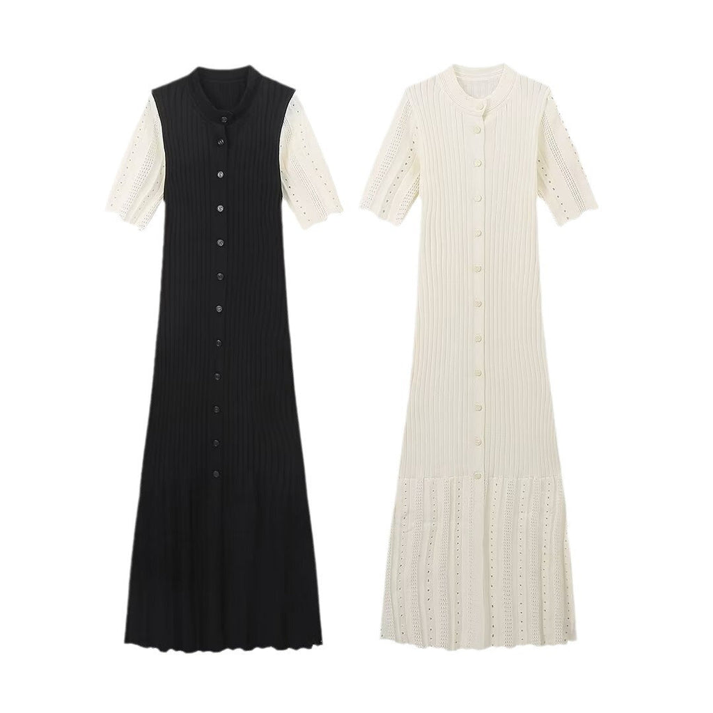 Damen-Strickkleid mit legerem Puffärmel, Größe