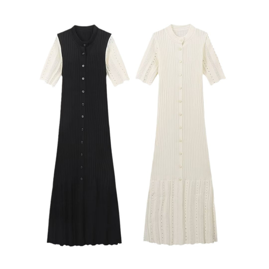 Damen-Strickkleid mit legerem Puffärmel, Größe