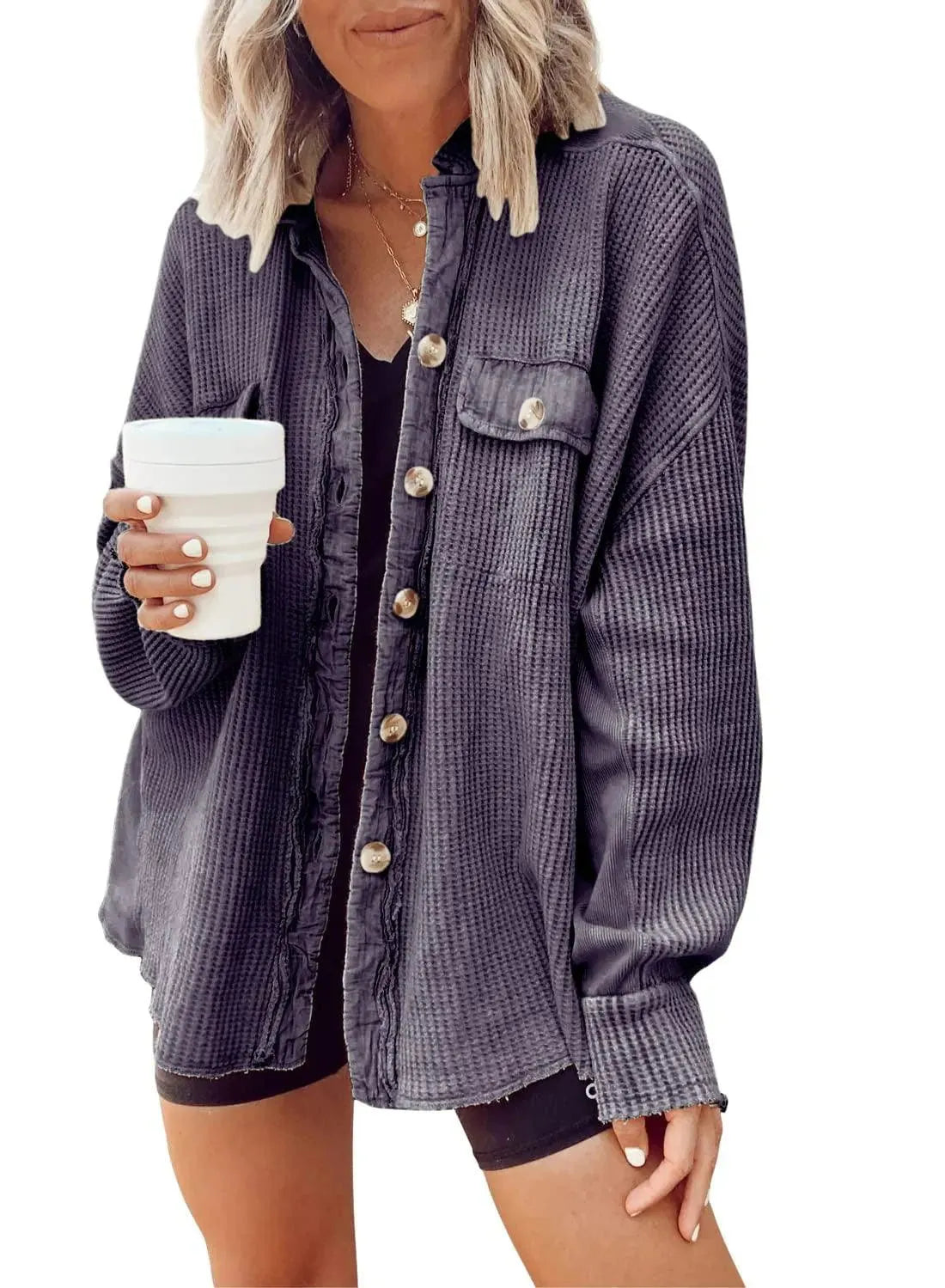 Valenzora | Women's irregular shirt jacket