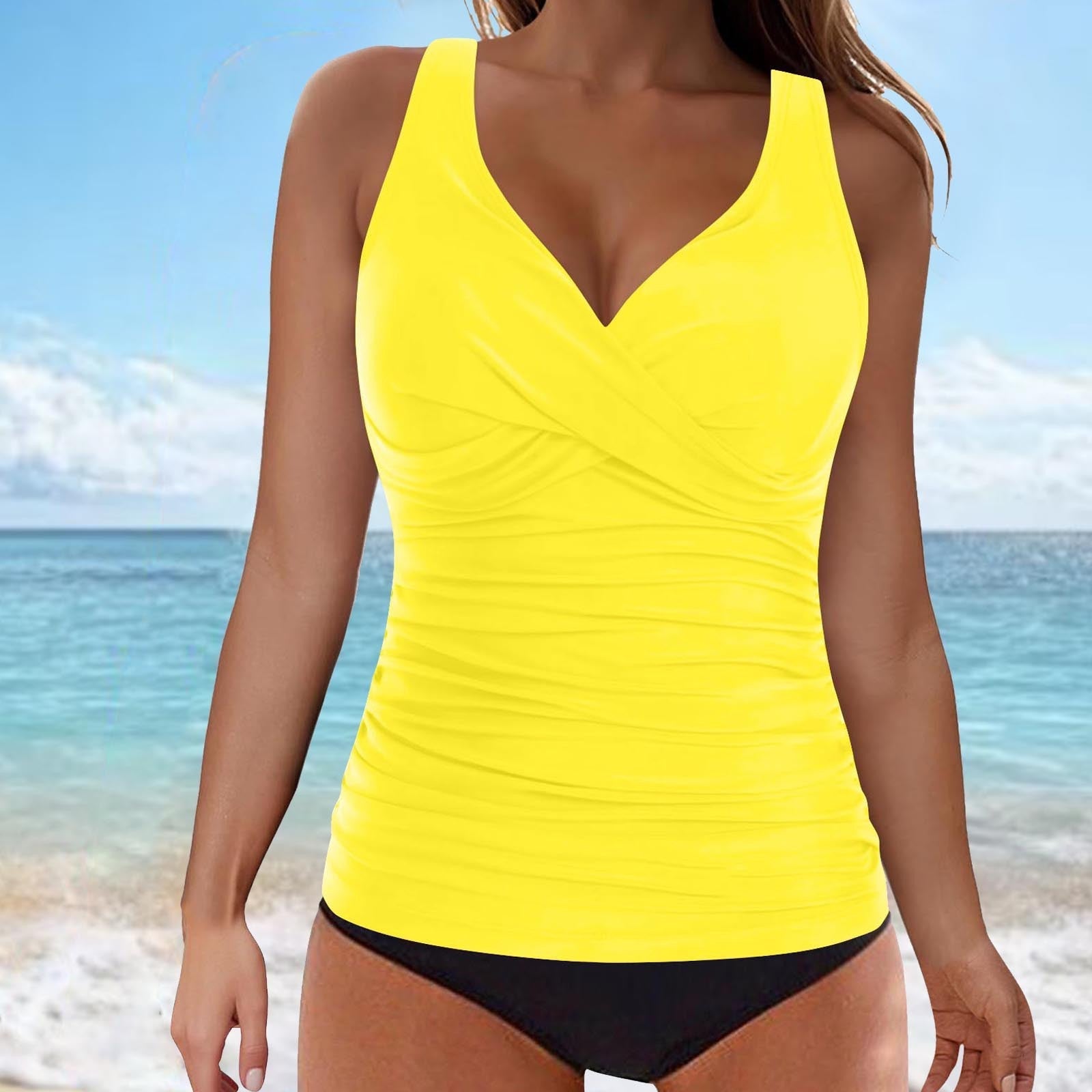 Valenzora | Tummy Control Hook Design Printed Tankini Set