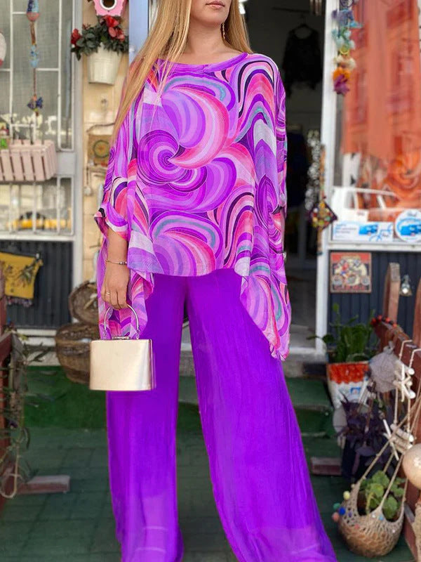 Valenzora | Colorful Chiffon Printed Set