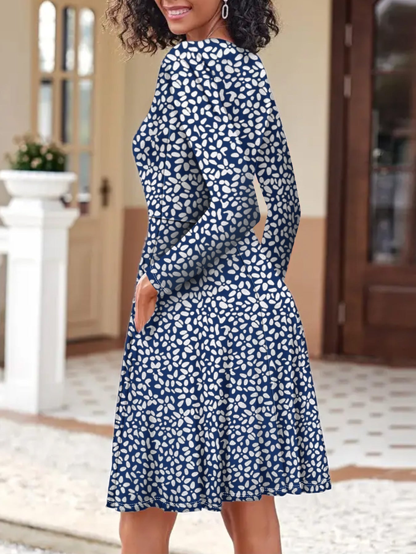 Women's blouse dress with floral design and practical pockets Drune