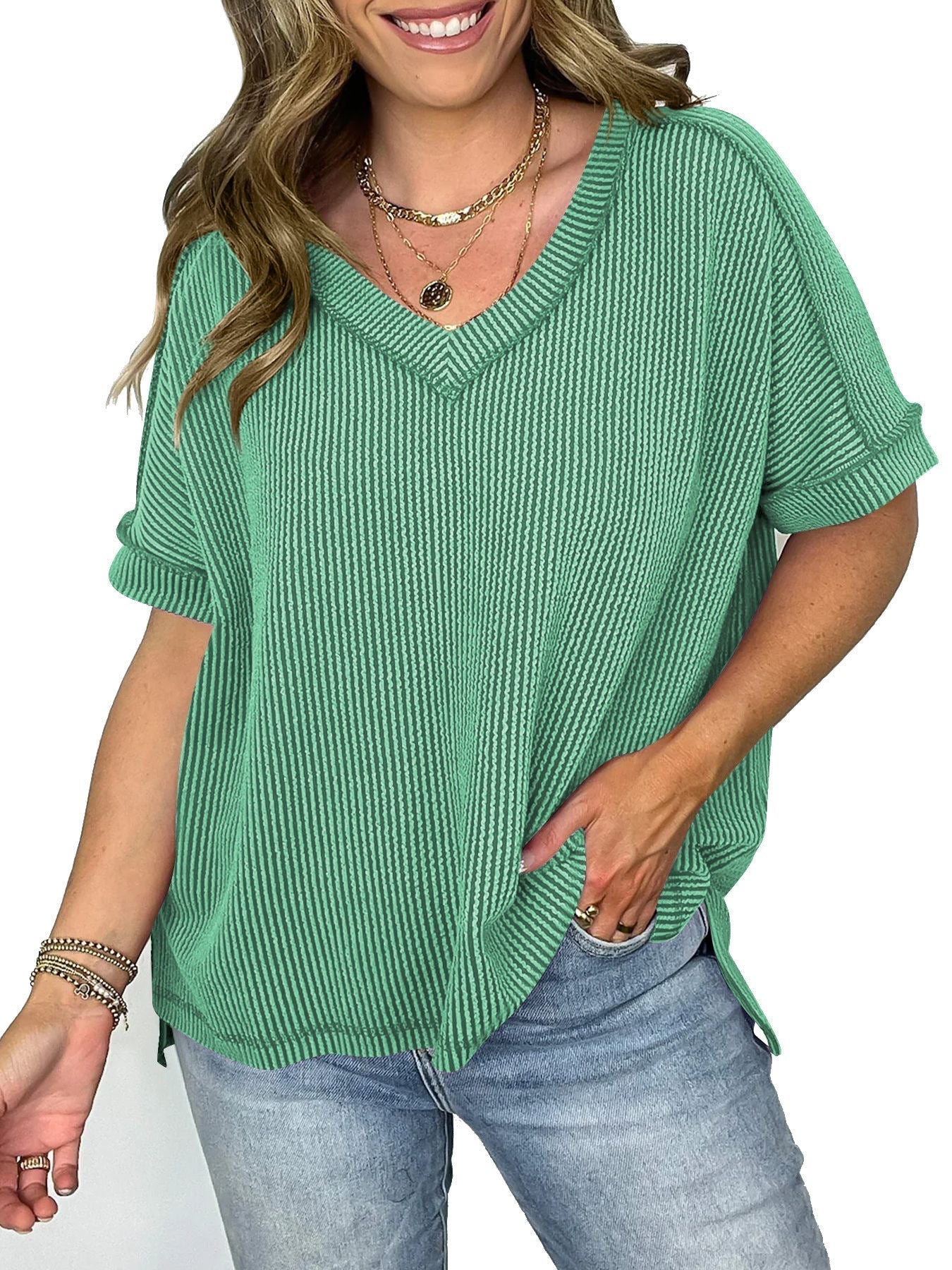 Valenzora | Short-sleeved V-neck top