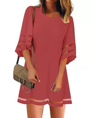 Women's casual dress with fashionable, airy sleeve openings Drune