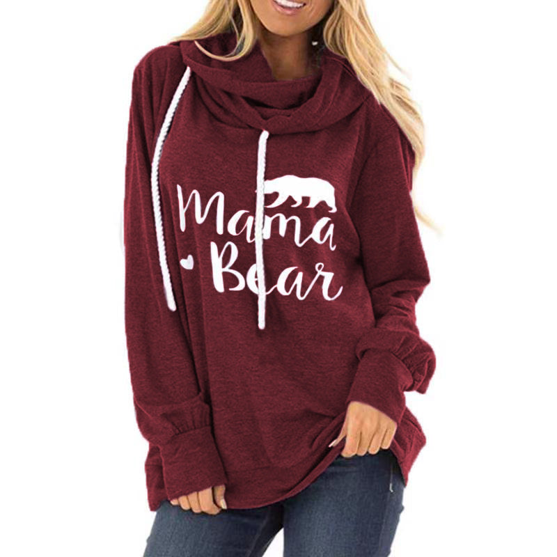 Lässiges Kapuzenshirt für Damen mit tiefem Ausschnitt und einzigartigem Print, Größe [size]