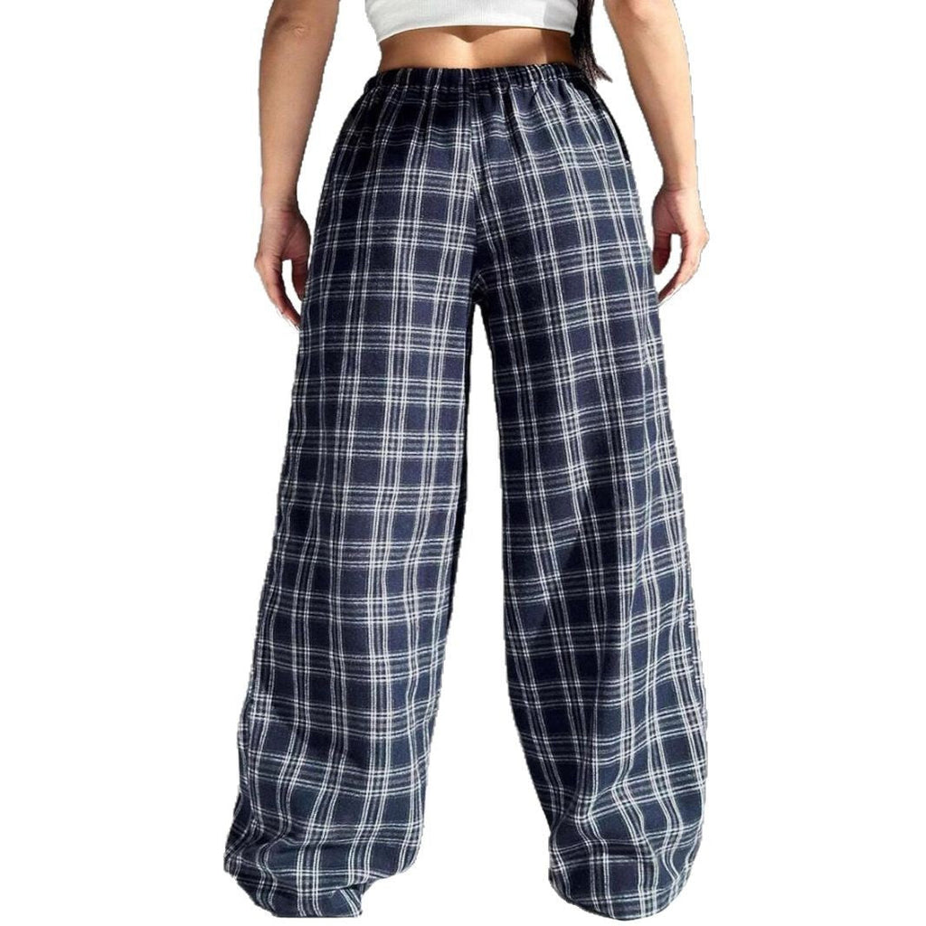 Damen Karierte Freizeithose Größe