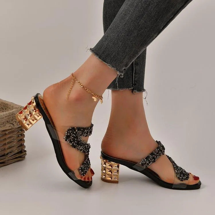 Valenzora | Sandalen mit Absätzen und Pailletten