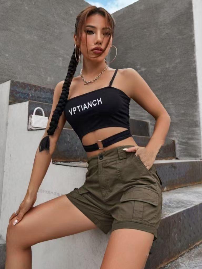 Damen Cargo-Shorts mit praktischen Seitentaschen und bequemer Passform, Größe S