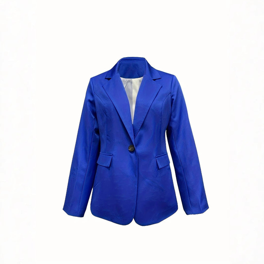Eleganter Damenblazer mit schmaler Passform und modernen Taschen, Größe