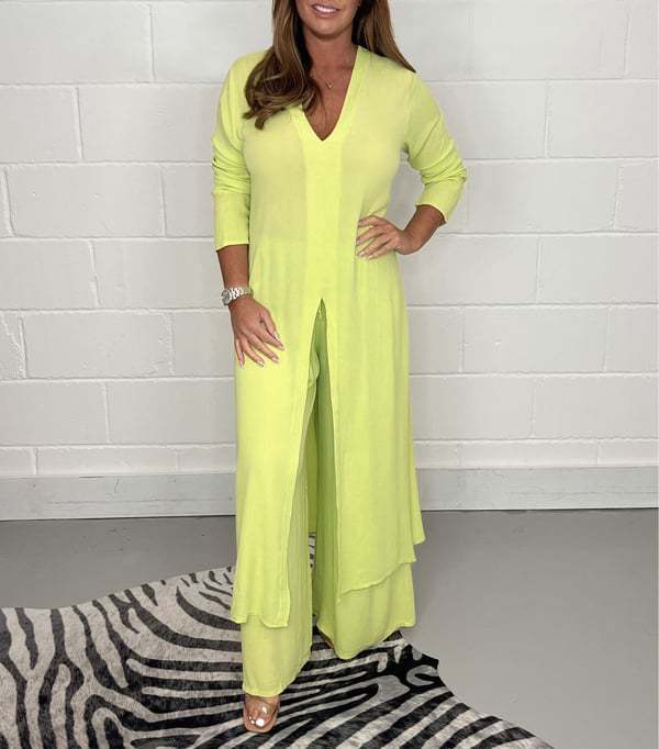 Valenzora | Split Long Top and Pants Set