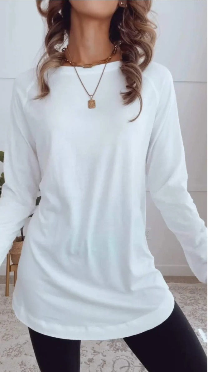Valenzora | Plain round neck casual top