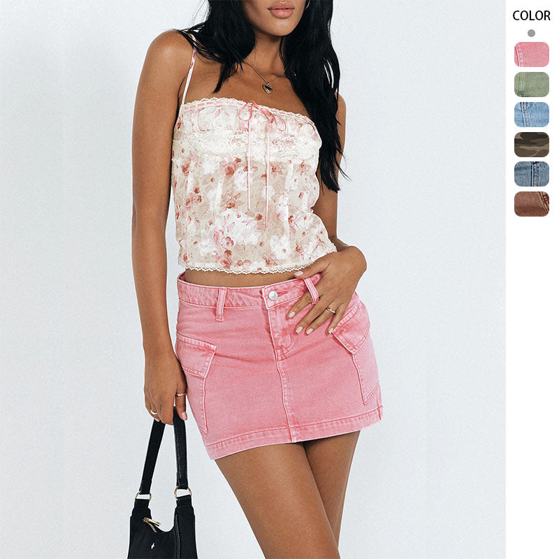 Damen-Jeansrock mit praktischen Taschen und modischem Schnitt, Größe