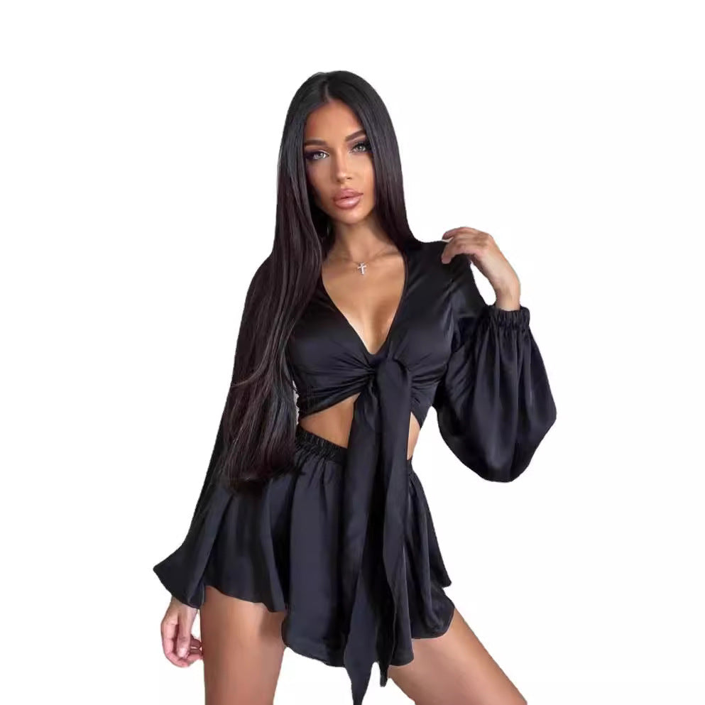 Women's fashionable set consisting of a light blouse and flowing skirt, size [size]