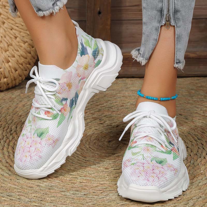 Valenzora | Lässige Sneaker mit Blumenmuster