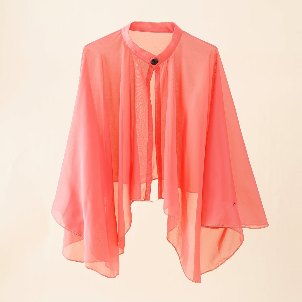 Luftiger Damen-Chiffon-Kimono mit weiten Schlagärmeln, Größe S