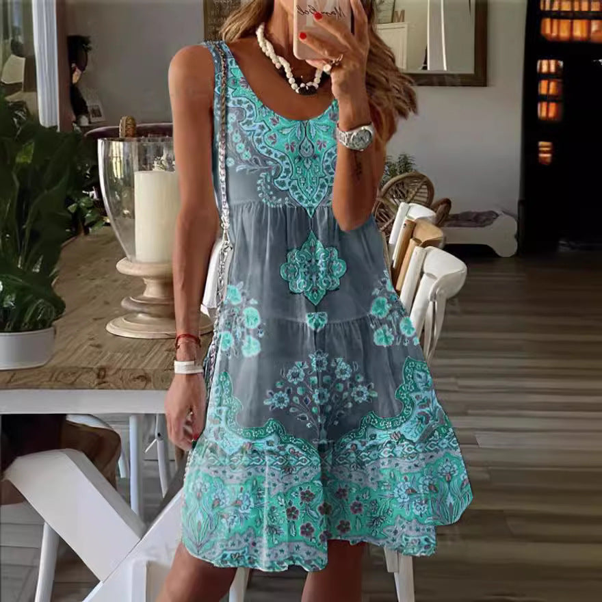 Luftiges Sommerkleid für Damen mit charmantem Print und fließendem Schnitt, Größe S