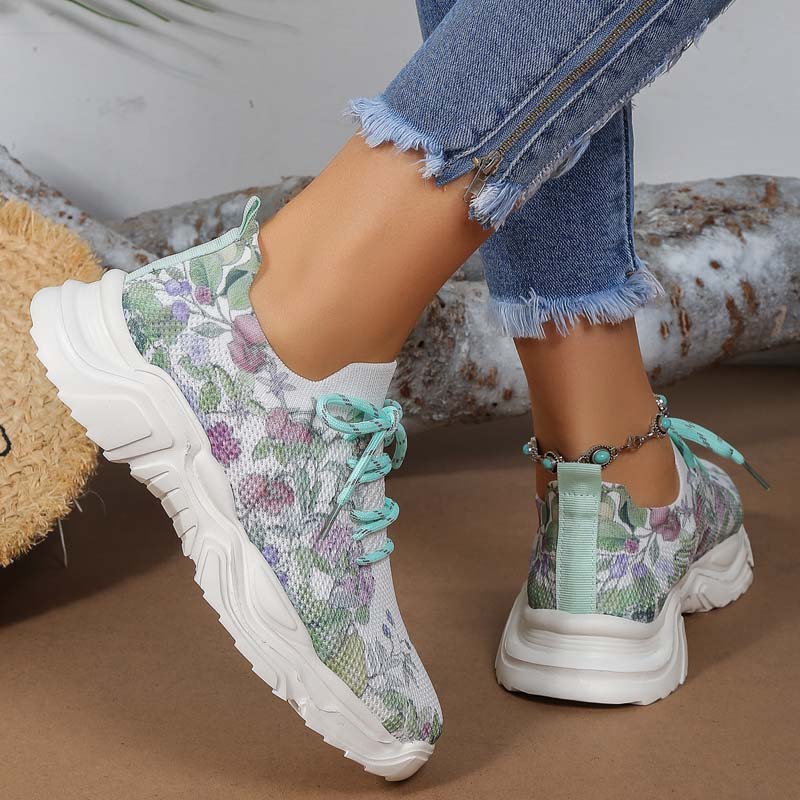 Valenzora | Lässige Sneaker mit Blumenmuster