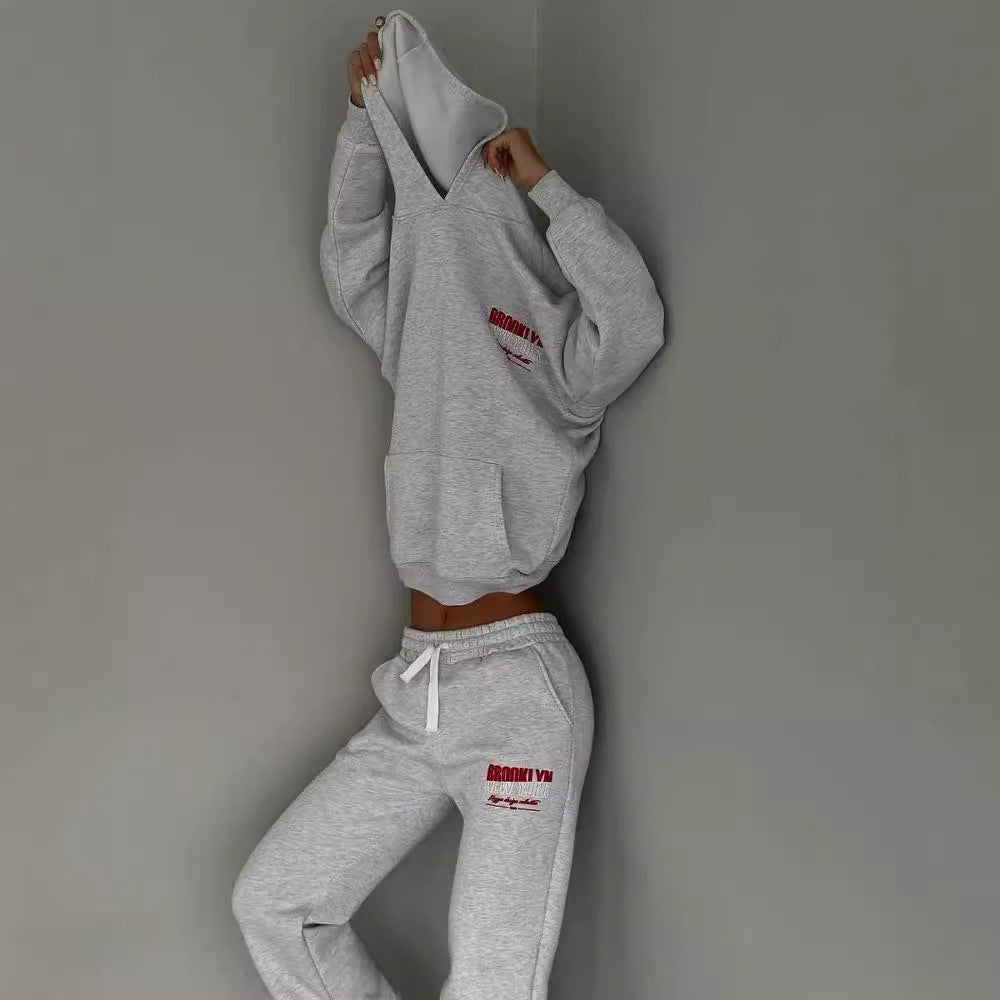 Damen Freizeit-Fleece-Hoodie- und Jogginghosen-Set mit praktischem Kordelzug und hochwertigem Baumwollmischgewebe, Größe [Größe fehlt]
