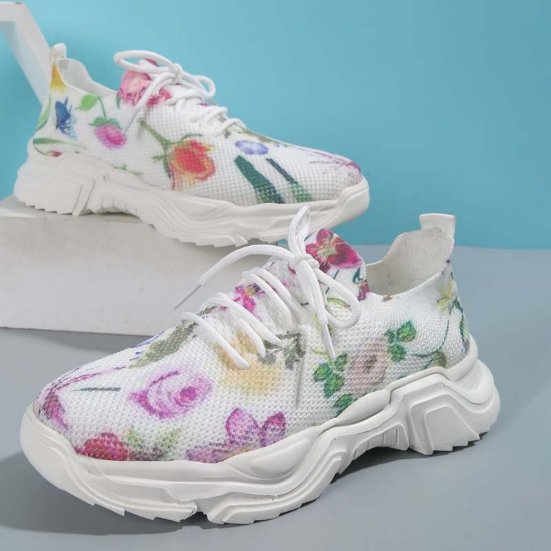 Valenzora | Wide Floral Pattern Sneakers for Women