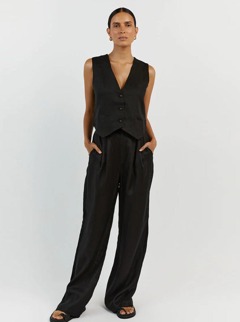 Valenzora | Two-piece sleeveless vest and trousers suit