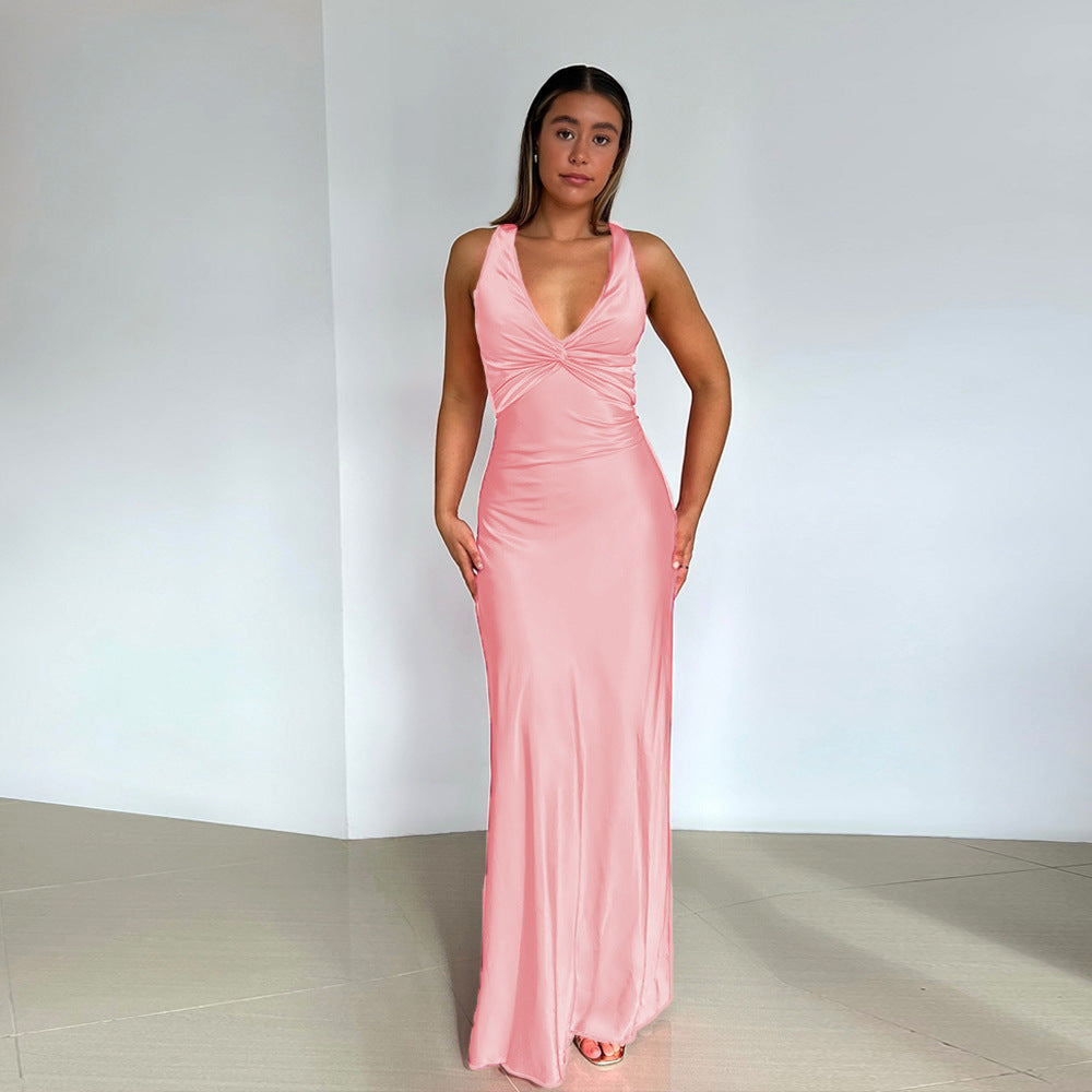 Valenzora | Personality Slim Fit Satin Dress Women's