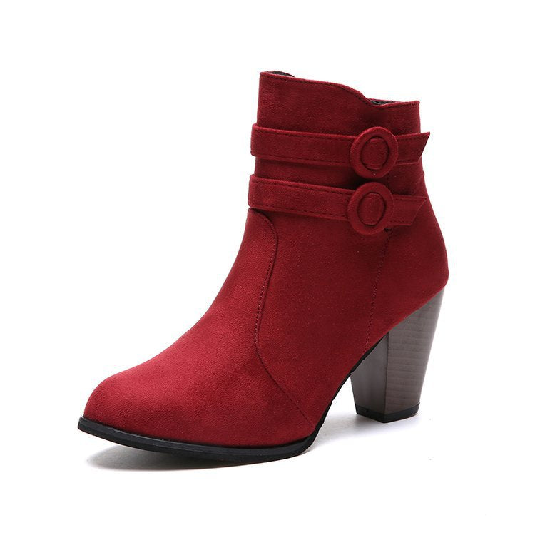 Damen Stiefeletten mit Zierriemen und elegantem Absatz, Größe Valenzora