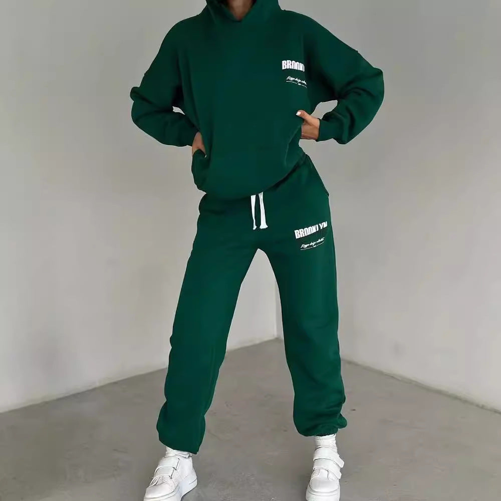 Damen Freizeit-Fleece-Hoodie- und Jogginghosen-Set mit praktischem Kordelzug und hochwertigem Baumwollmischgewebe, Größe [Größe fehlt]
