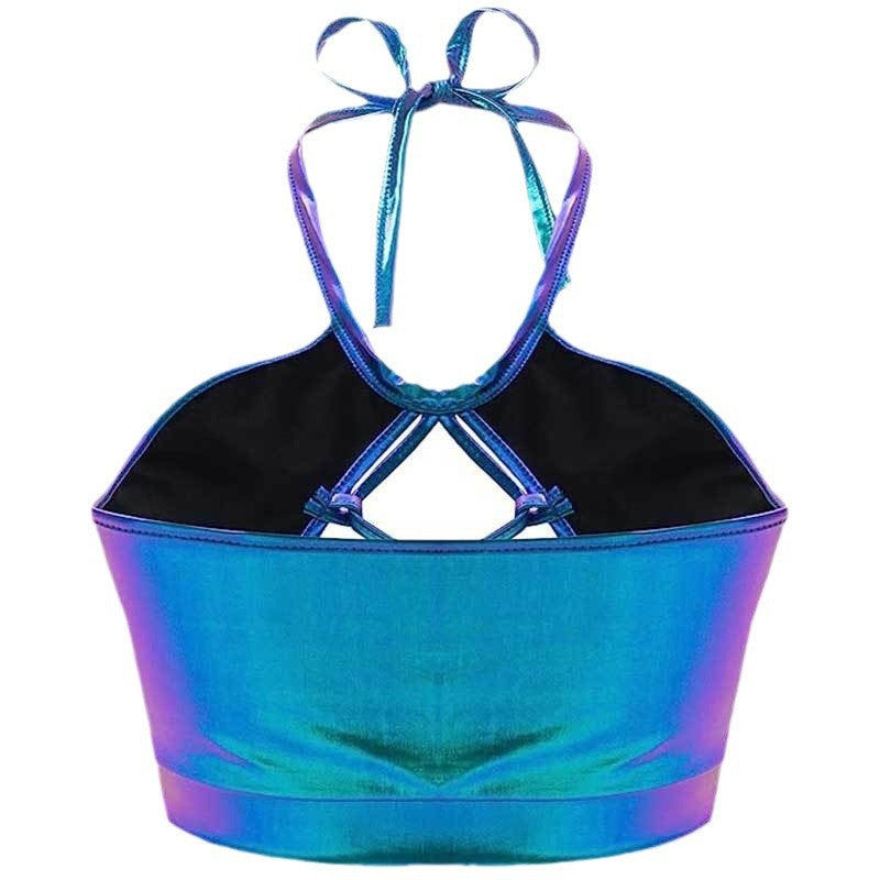 Damen Sport-Bikinioberteil mit einzigartigen Schnittdetails und schimmerndem Finish, Größe Valenzora