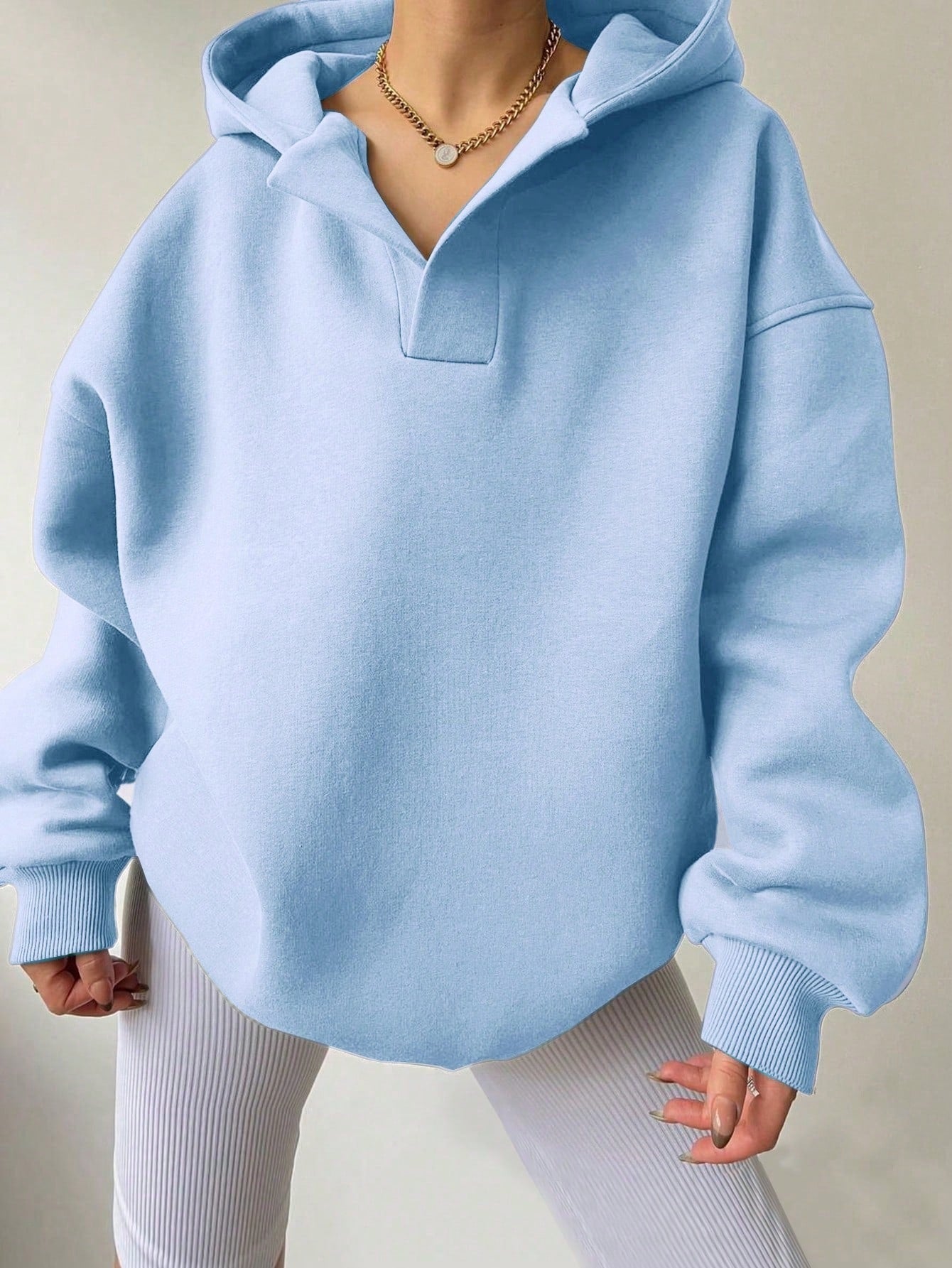 Damen-Oversize-Hoodie mit modernem Stehkragen und weichen Materialien, Größe S