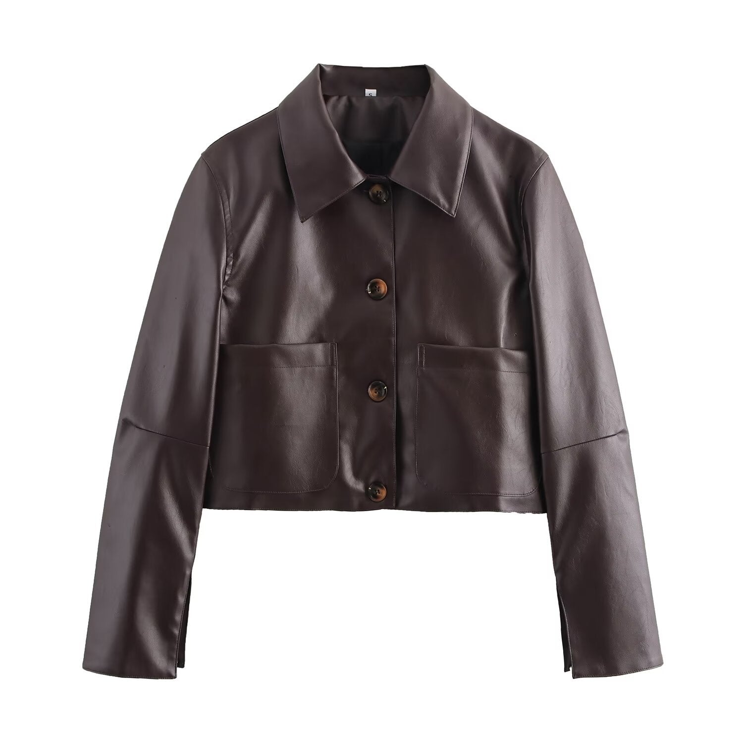 Valenzora | Solid color leather jacket