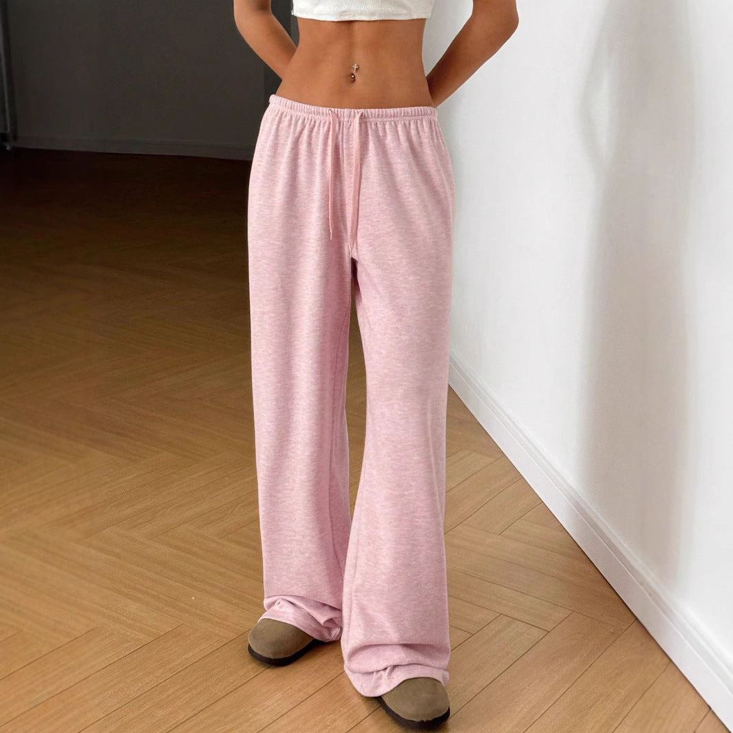 Women's casual trousers with a wide cut and comfortable elastic waistband, size S