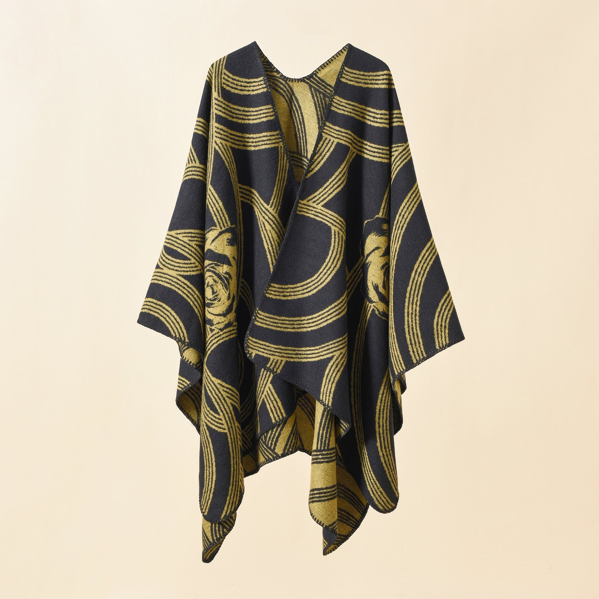 Damen-Poncho „Artful Wrap“ mit elegantem Blumendesign Valenzora