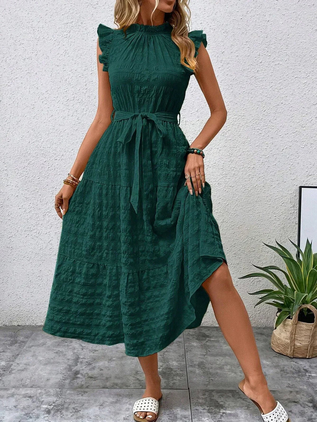 Valenzora | Charming cotton midi dress