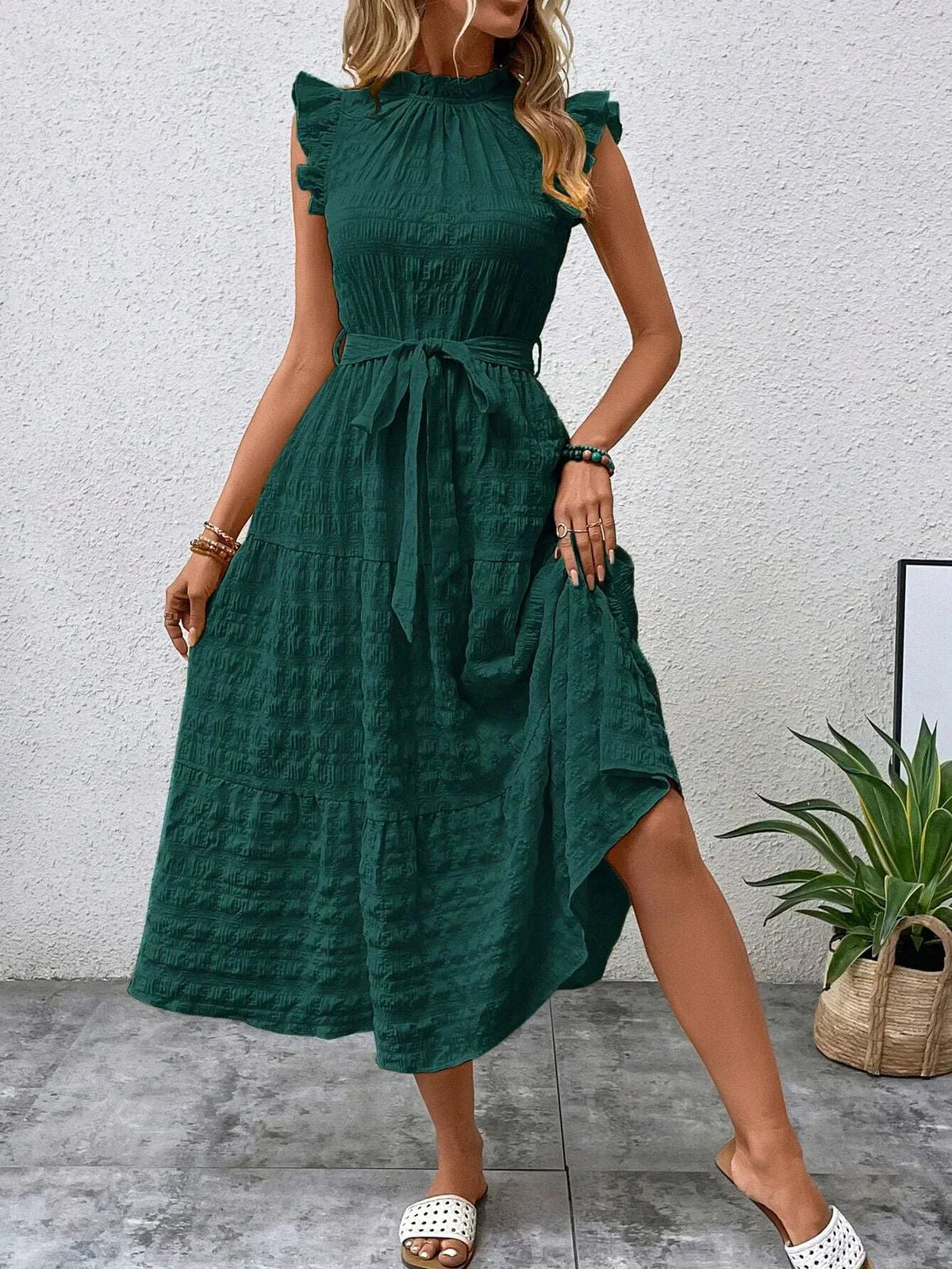 Valenzora | Charming cotton midi dress