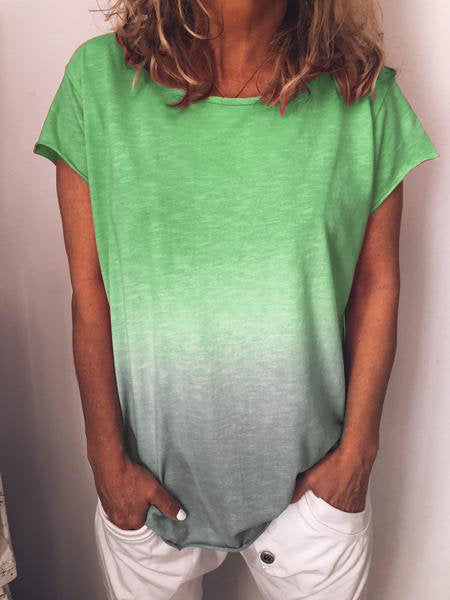 Valenzora | Buntes T-Shirt mit V-Ausschnitt und Farbverlauf