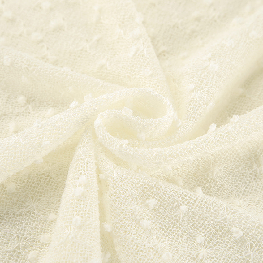 Valenzora | Jacquard-Minikleid, figurbetonte Silhouette, Rundhalsausschnitt, lange Ärmel, rückenfrei, mit Schleife