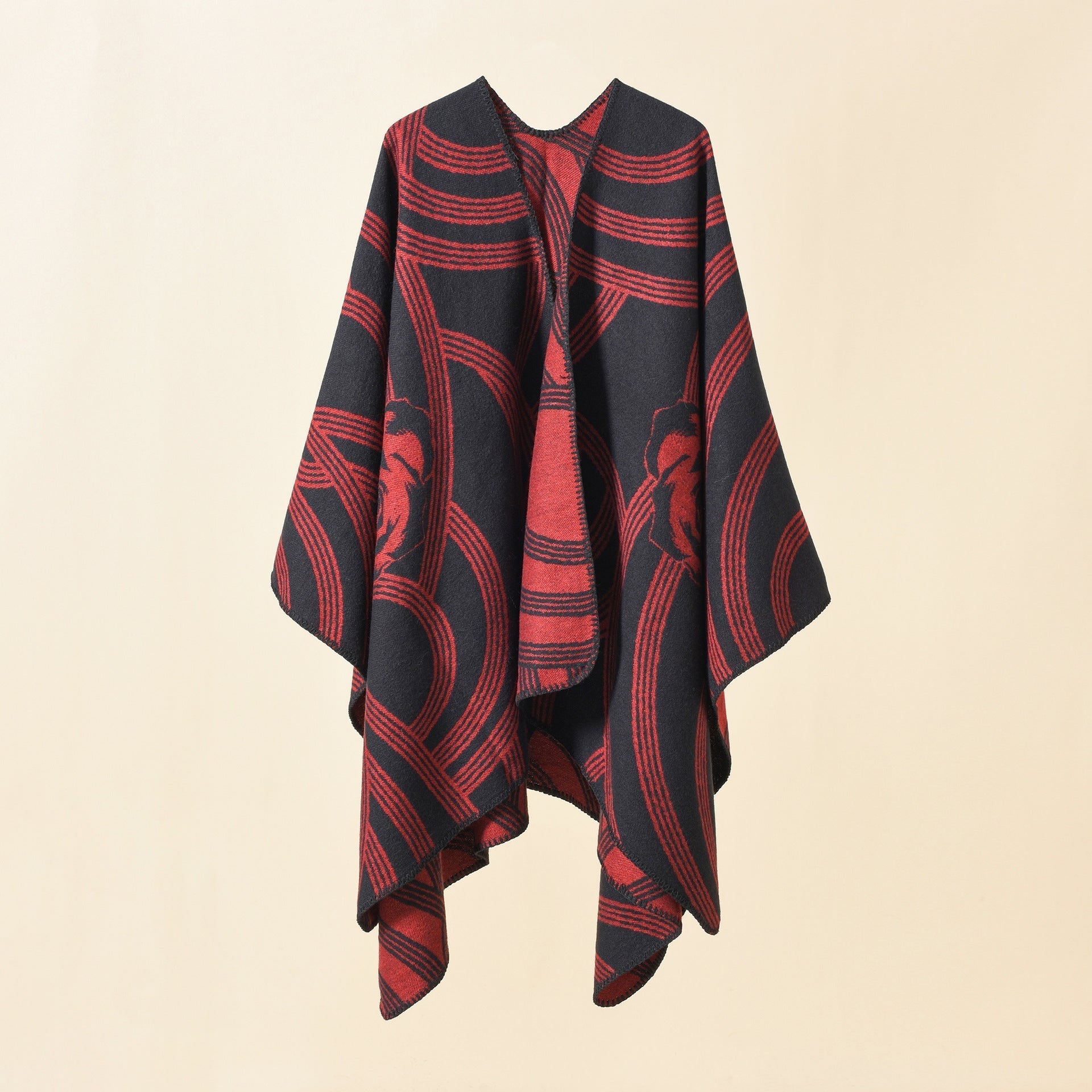 Damen-Poncho „Artful Wrap“ mit elegantem Blumendesign Valenzora