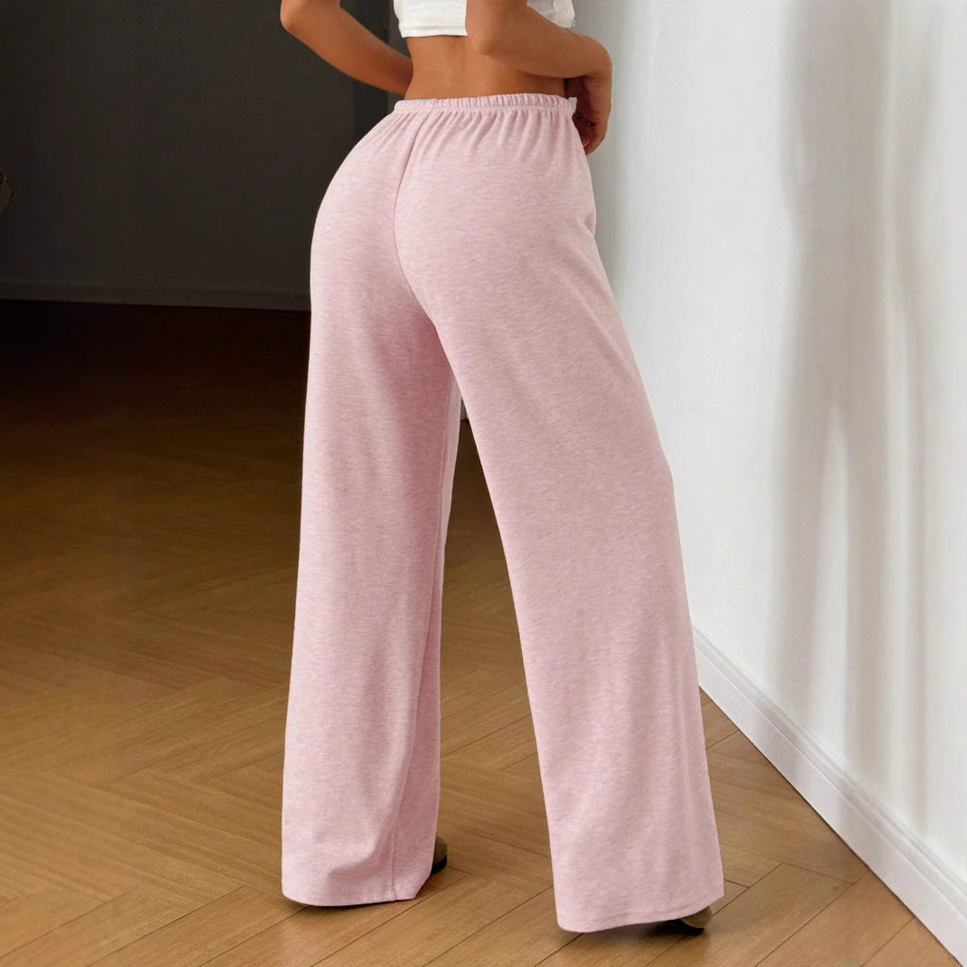 Women's casual trousers with a wide cut and comfortable elastic waistband, size S