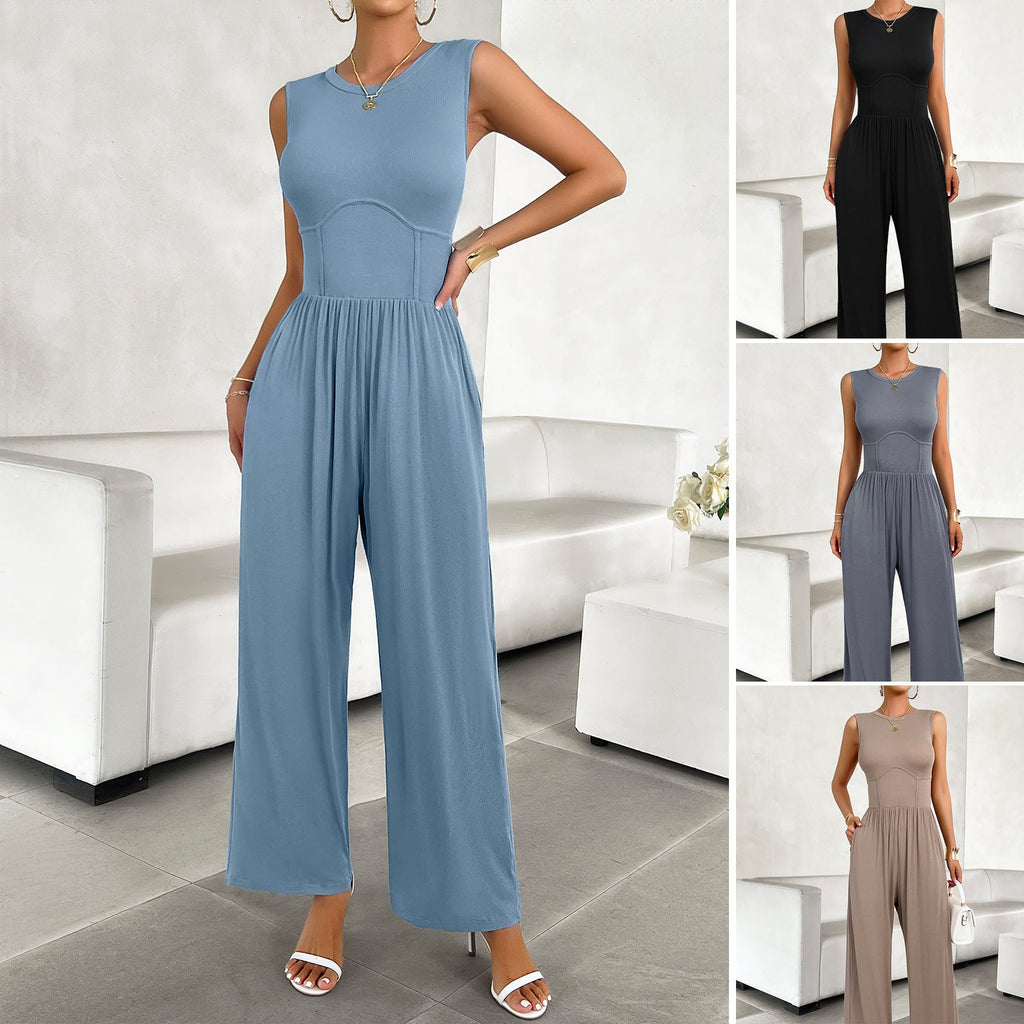 Eleganter Damen-Jumpsuit mit weitem Schnitt und figurschmeichelndem Design, Größe S
