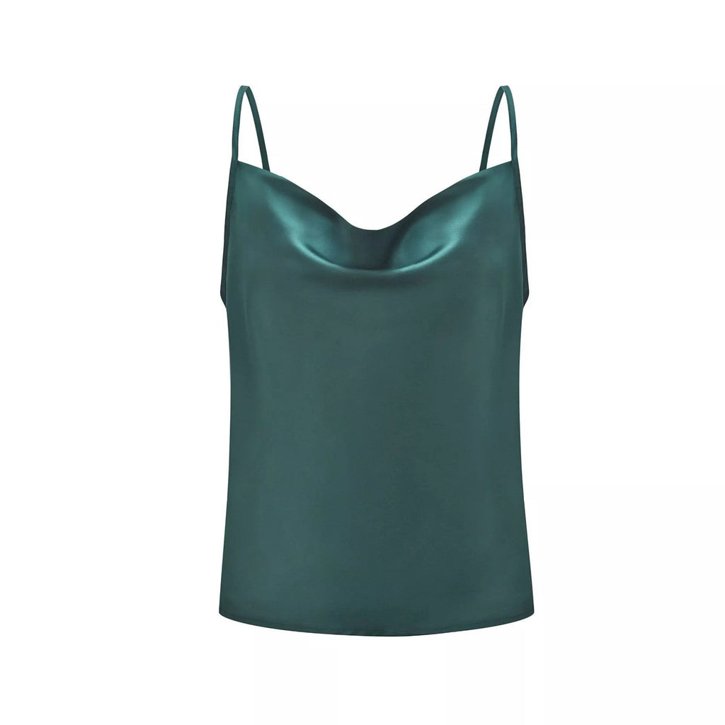 Damen-Satin-Top mit tiefem Ausschnitt und verstellbaren Trägern, Größe [Größe fehlt]