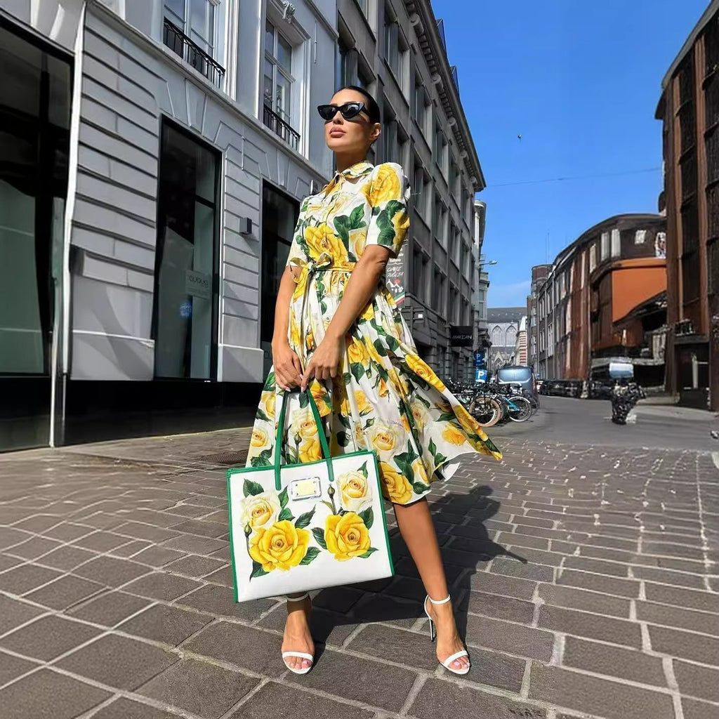 Valenzora | Summer Off-Shoulder Printed Dress Set