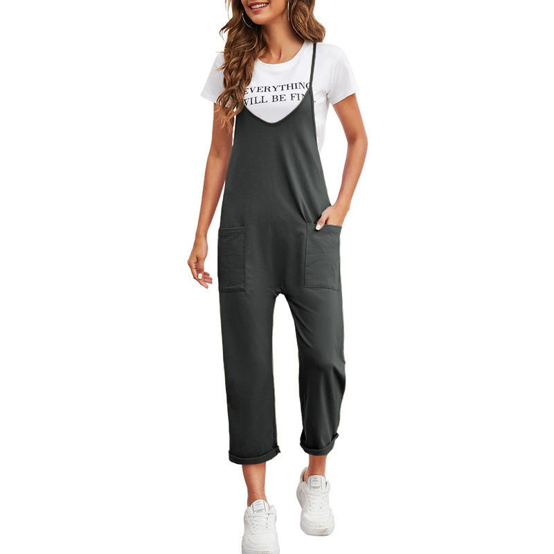 Damen-Jumpsuit in entspannter Passform mit praktischen Taschen und lässigem Schnitt, Größe S
